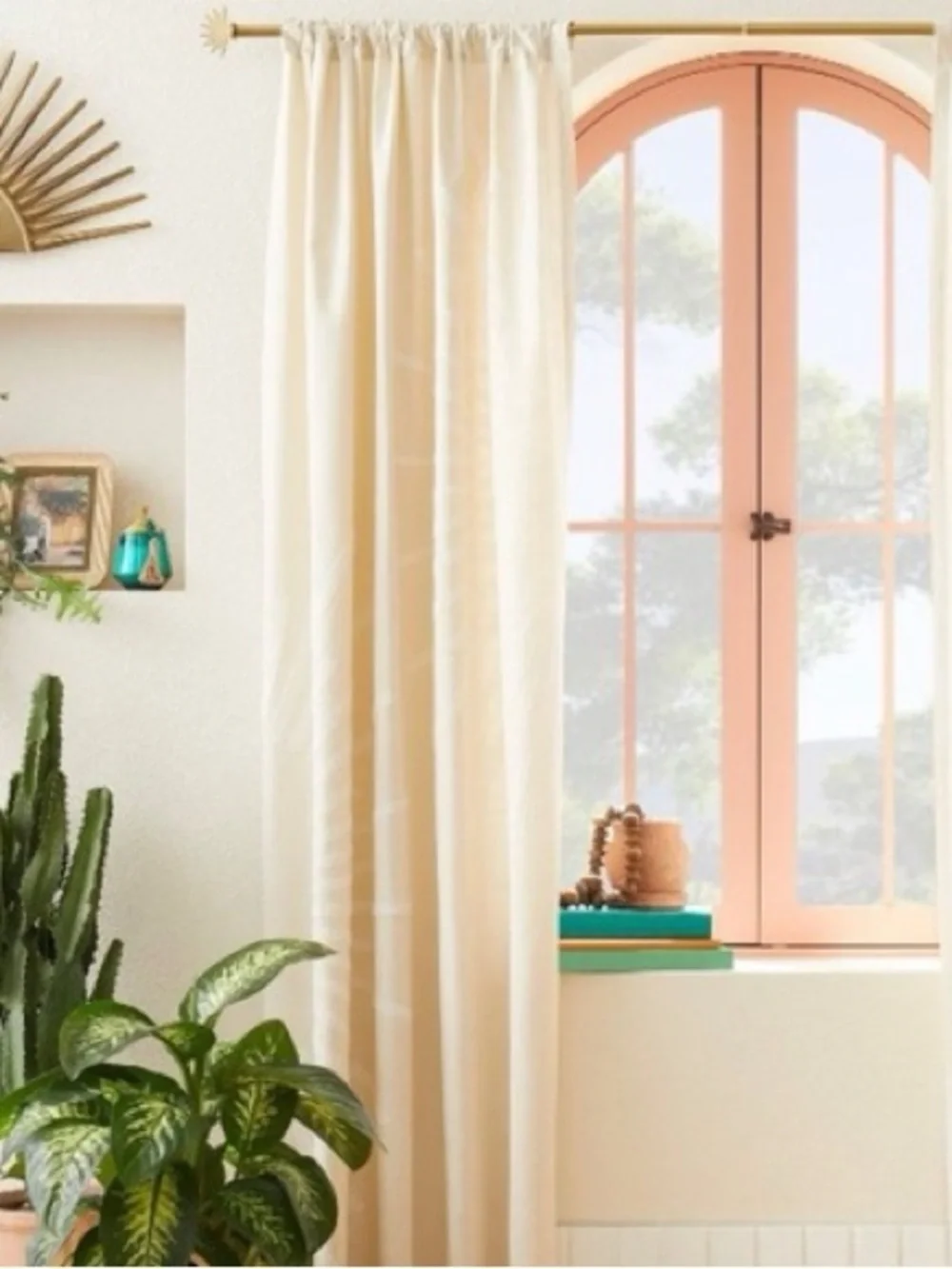 NEW Opalhouse Jungalow Ivory Sunburst Curtain Panel, 84”